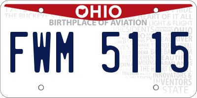 OH license plate FWM5115