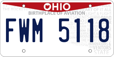 OH license plate FWM5118