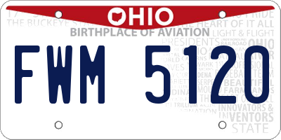 OH license plate FWM5120