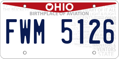 OH license plate FWM5126