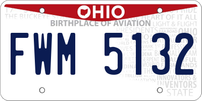 OH license plate FWM5132