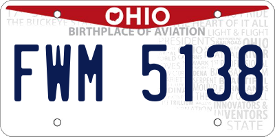 OH license plate FWM5138