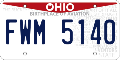 OH license plate FWM5140