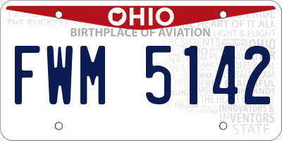 OH license plate FWM5142