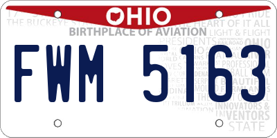 OH license plate FWM5163