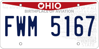 OH license plate FWM5167
