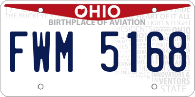 OH license plate FWM5168
