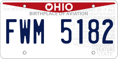 OH license plate FWM5182