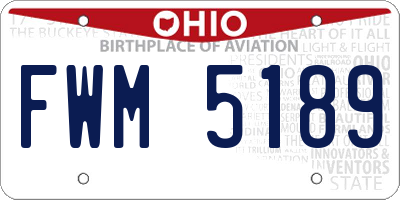 OH license plate FWM5189