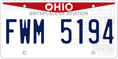 OH license plate FWM5194