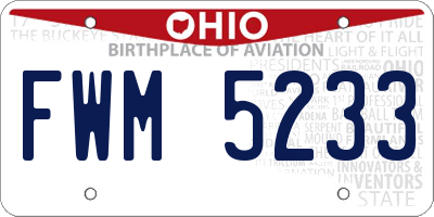 OH license plate FWM5233