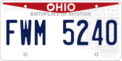 OH license plate FWM5240