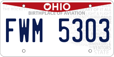 OH license plate FWM5303