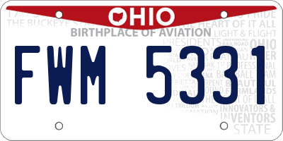 OH license plate FWM5331