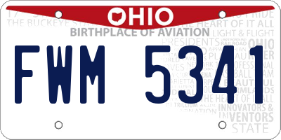 OH license plate FWM5341