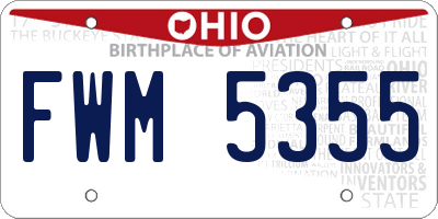 OH license plate FWM5355