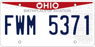 OH license plate FWM5371