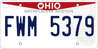 OH license plate FWM5379