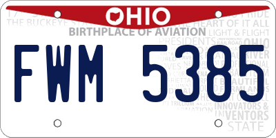 OH license plate FWM5385