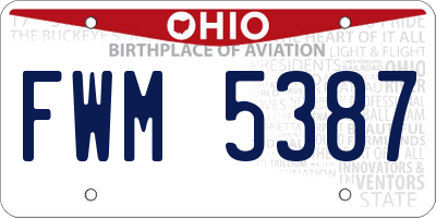 OH license plate FWM5387