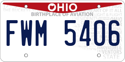 OH license plate FWM5406