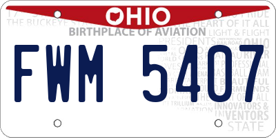 OH license plate FWM5407