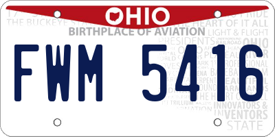 OH license plate FWM5416