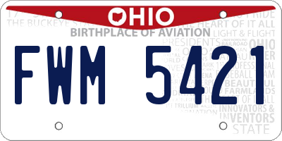 OH license plate FWM5421