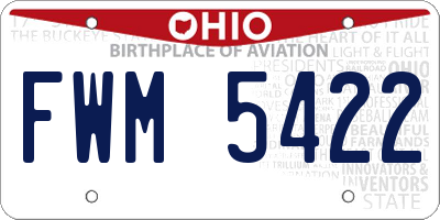 OH license plate FWM5422