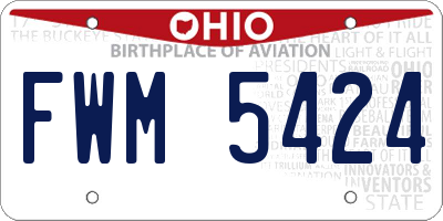 OH license plate FWM5424