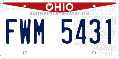 OH license plate FWM5431