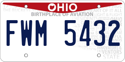 OH license plate FWM5432