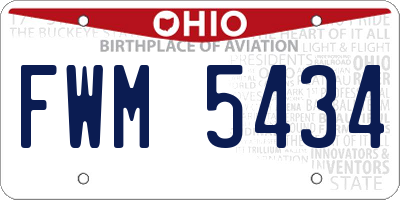 OH license plate FWM5434