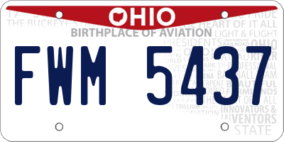 OH license plate FWM5437