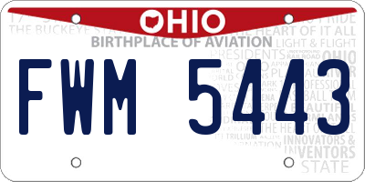 OH license plate FWM5443