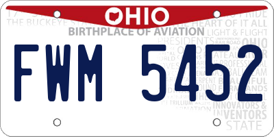 OH license plate FWM5452