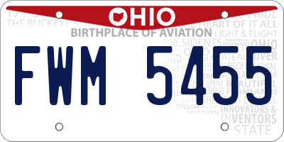 OH license plate FWM5455