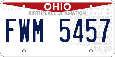 OH license plate FWM5457