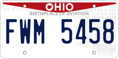 OH license plate FWM5458