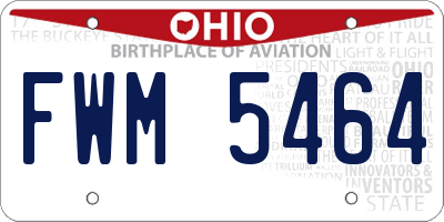OH license plate FWM5464