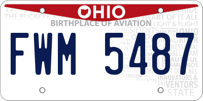 OH license plate FWM5487
