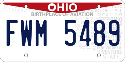 OH license plate FWM5489