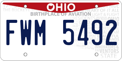 OH license plate FWM5492