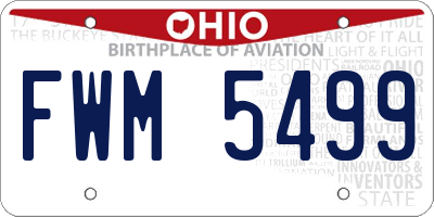 OH license plate FWM5499