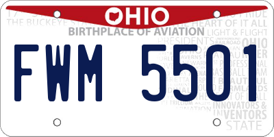OH license plate FWM5501
