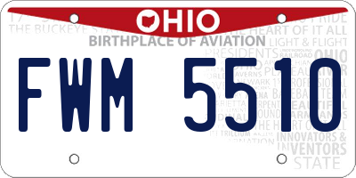 OH license plate FWM5510