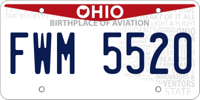 OH license plate FWM5520