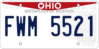 OH license plate FWM5521