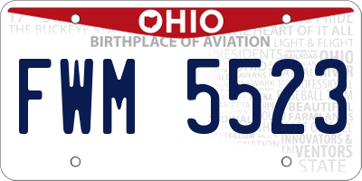 OH license plate FWM5523
