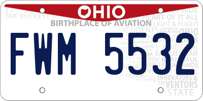 OH license plate FWM5532